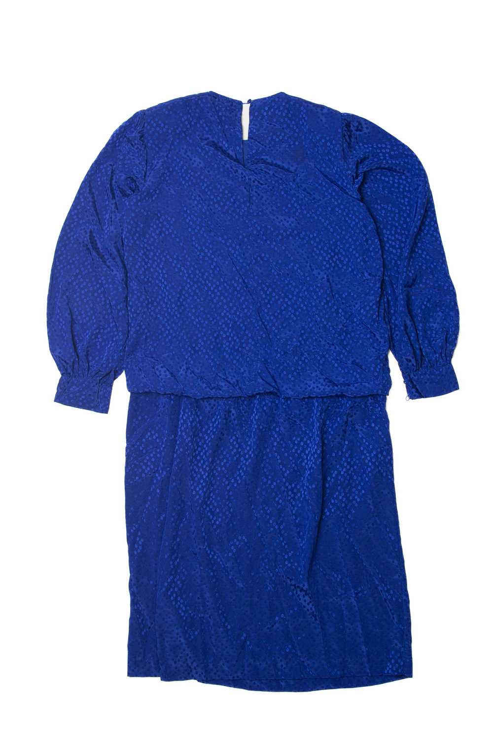 Vintage Bits and Pieces Blue Blouson Dress - image 3