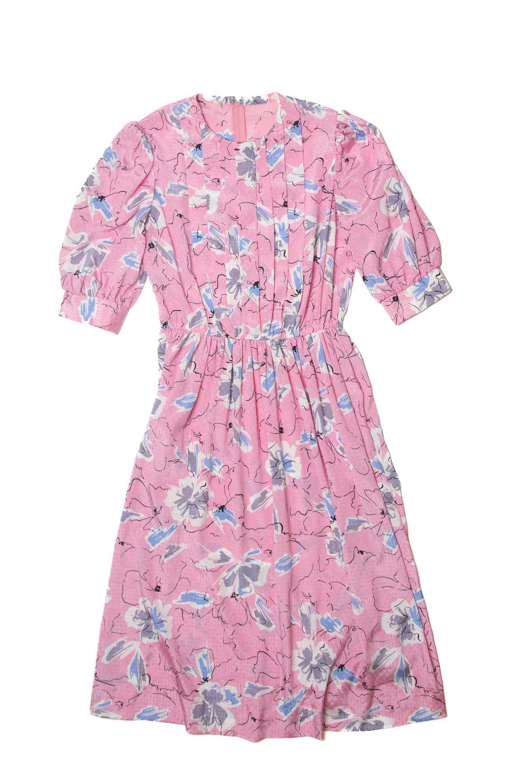 Vintage Pink Floral Pattern Dress - image 1