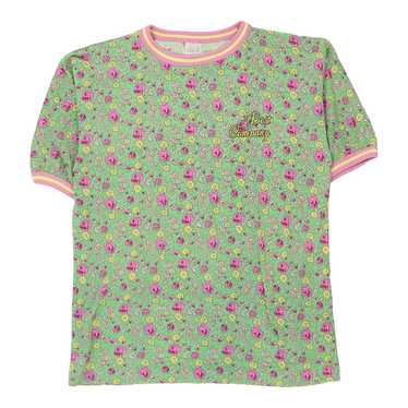 1980s Best Company Floral T-Shirt - Small Green C… - image 1