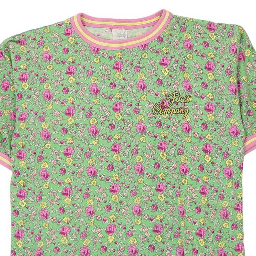 1980s Best Company Floral T-Shirt - Small Green C… - image 3