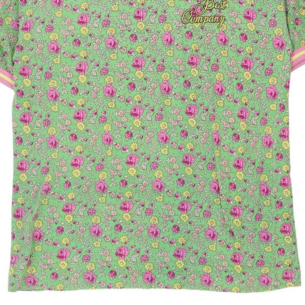 1980s Best Company Floral T-Shirt - Small Green C… - image 4