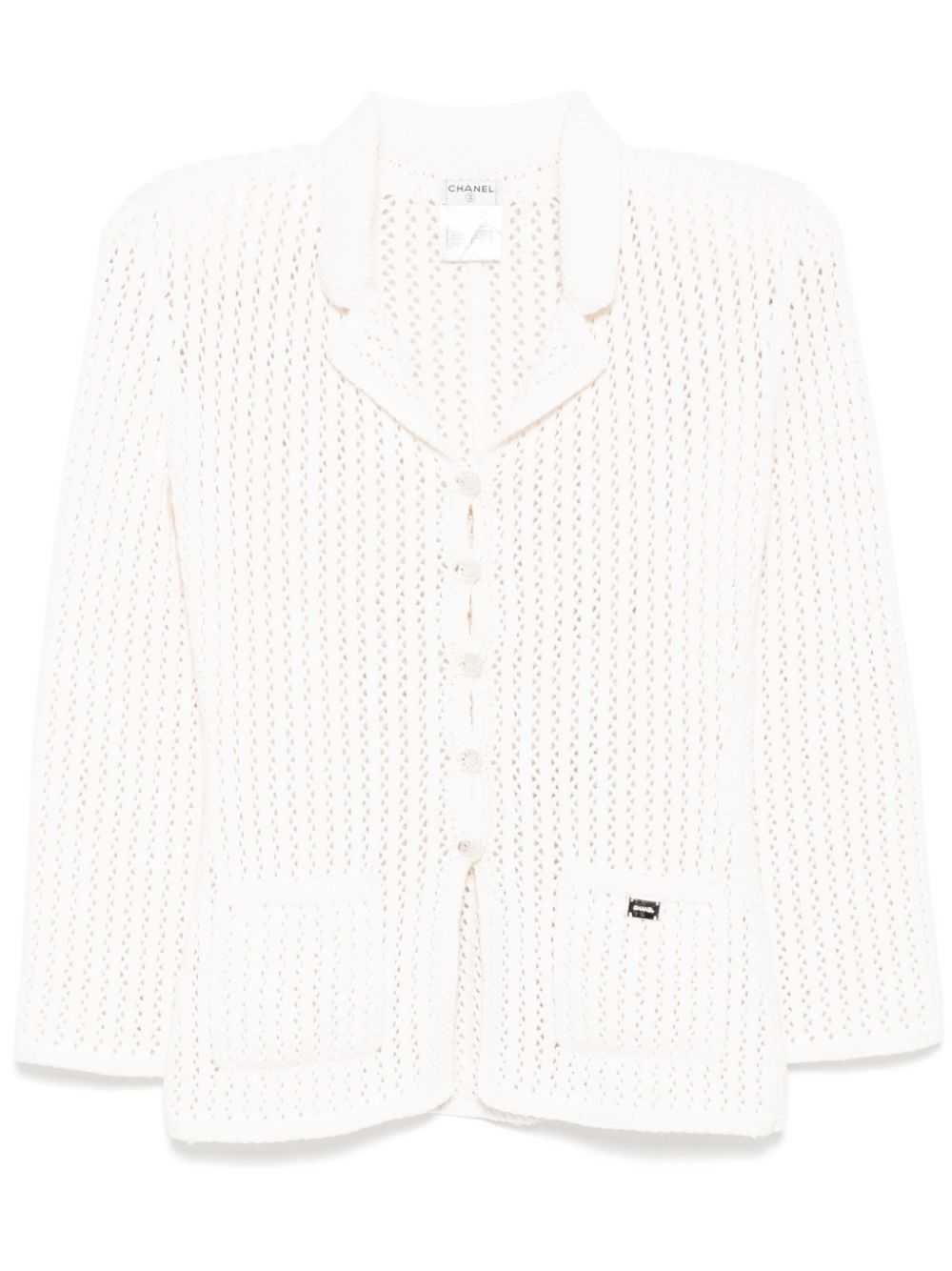 CHANEL Pre-Owned 2003 open-knit cardigan - White - image 1