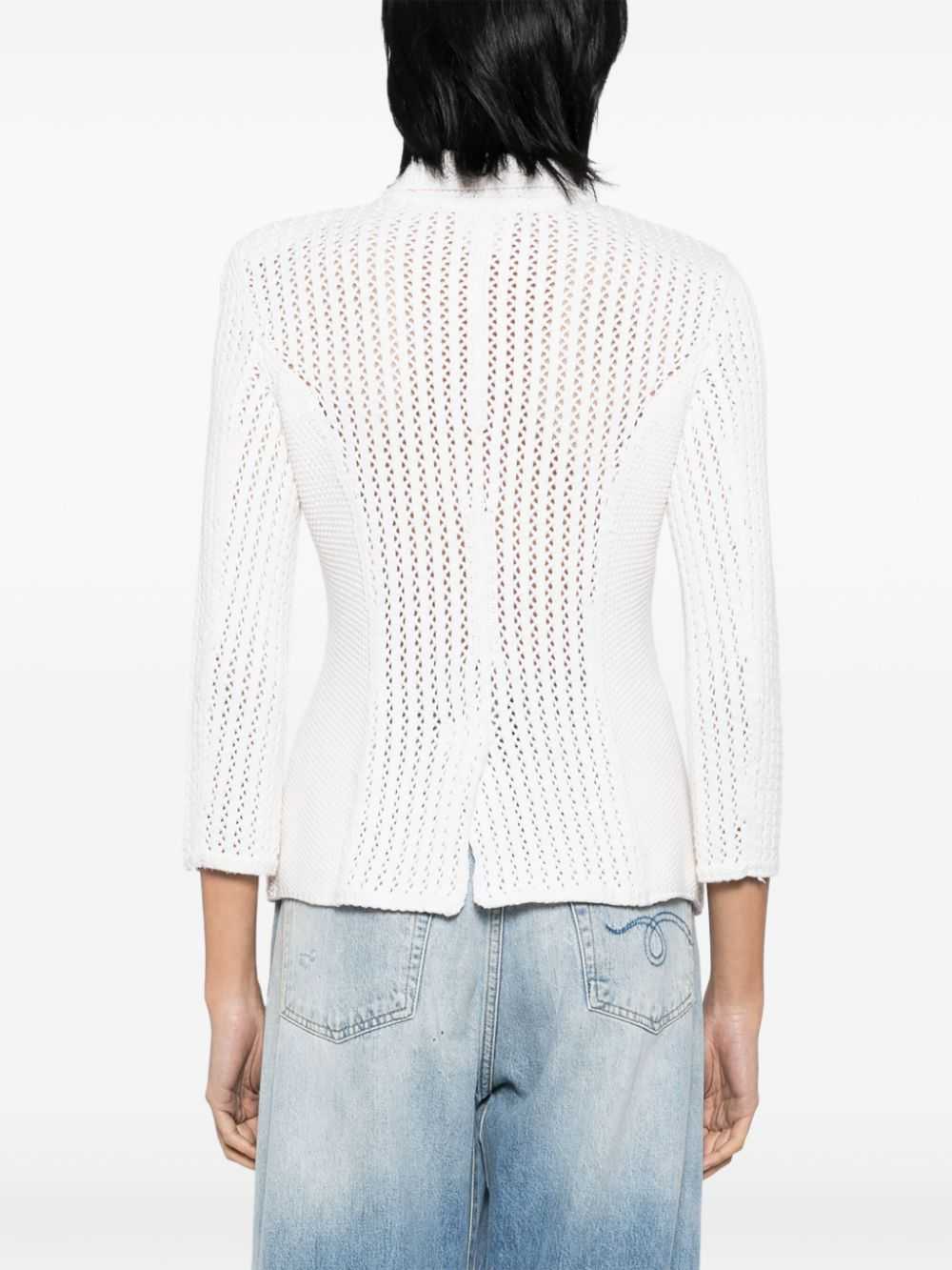 CHANEL Pre-Owned 2003 open-knit cardigan - White - image 4