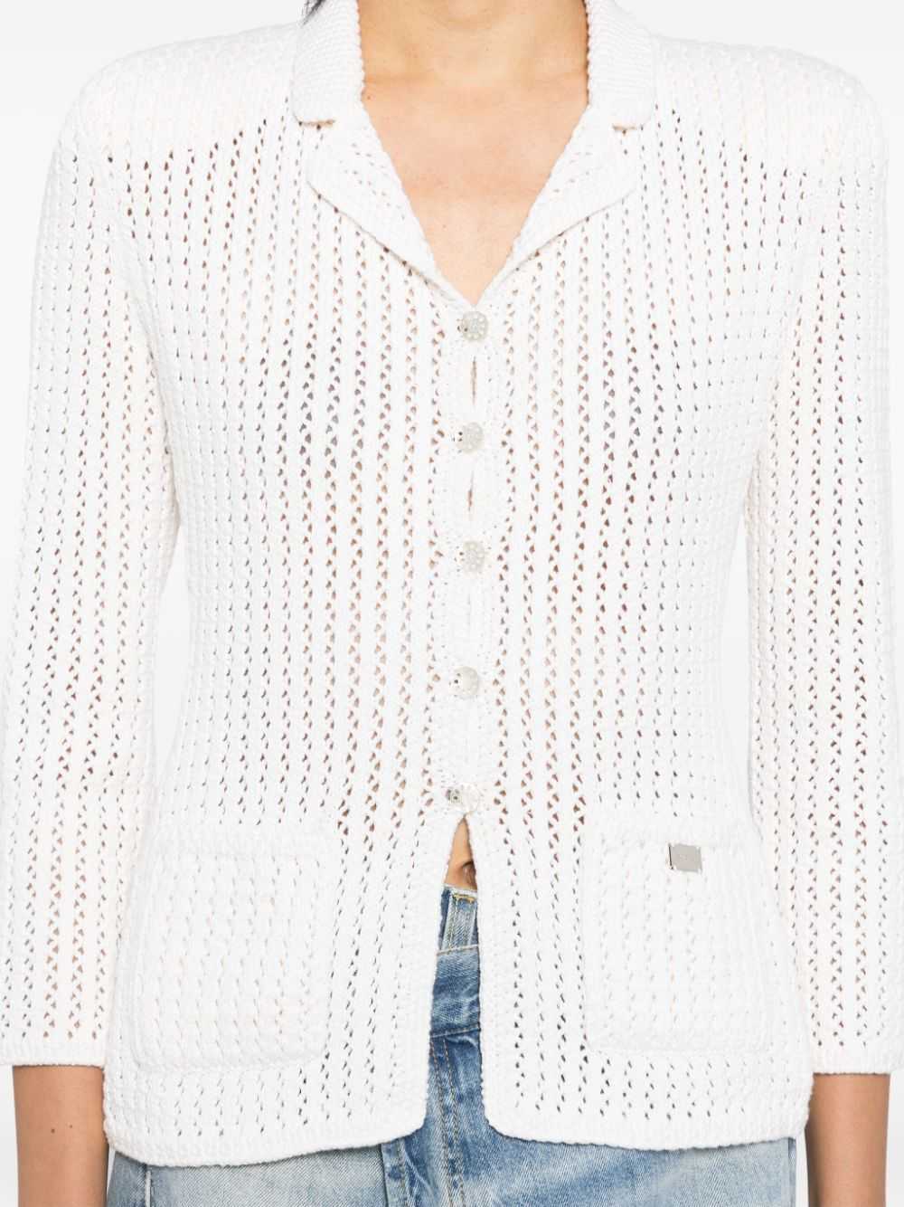 CHANEL Pre-Owned 2003 open-knit cardigan - White - image 5