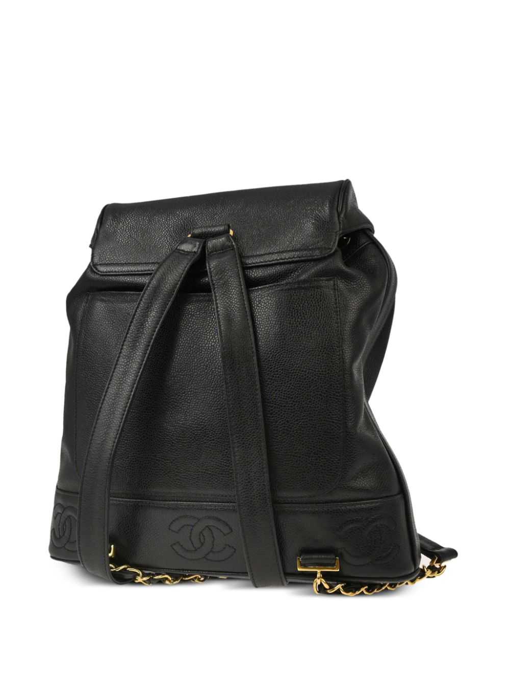 CHANEL Pre-Owned 1997 Triple CC backpack - Black - image 2