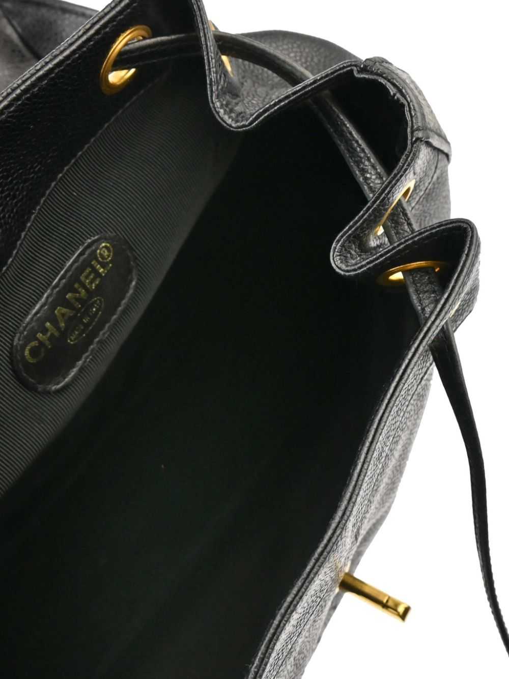 CHANEL Pre-Owned 1997 Triple CC backpack - Black - image 4