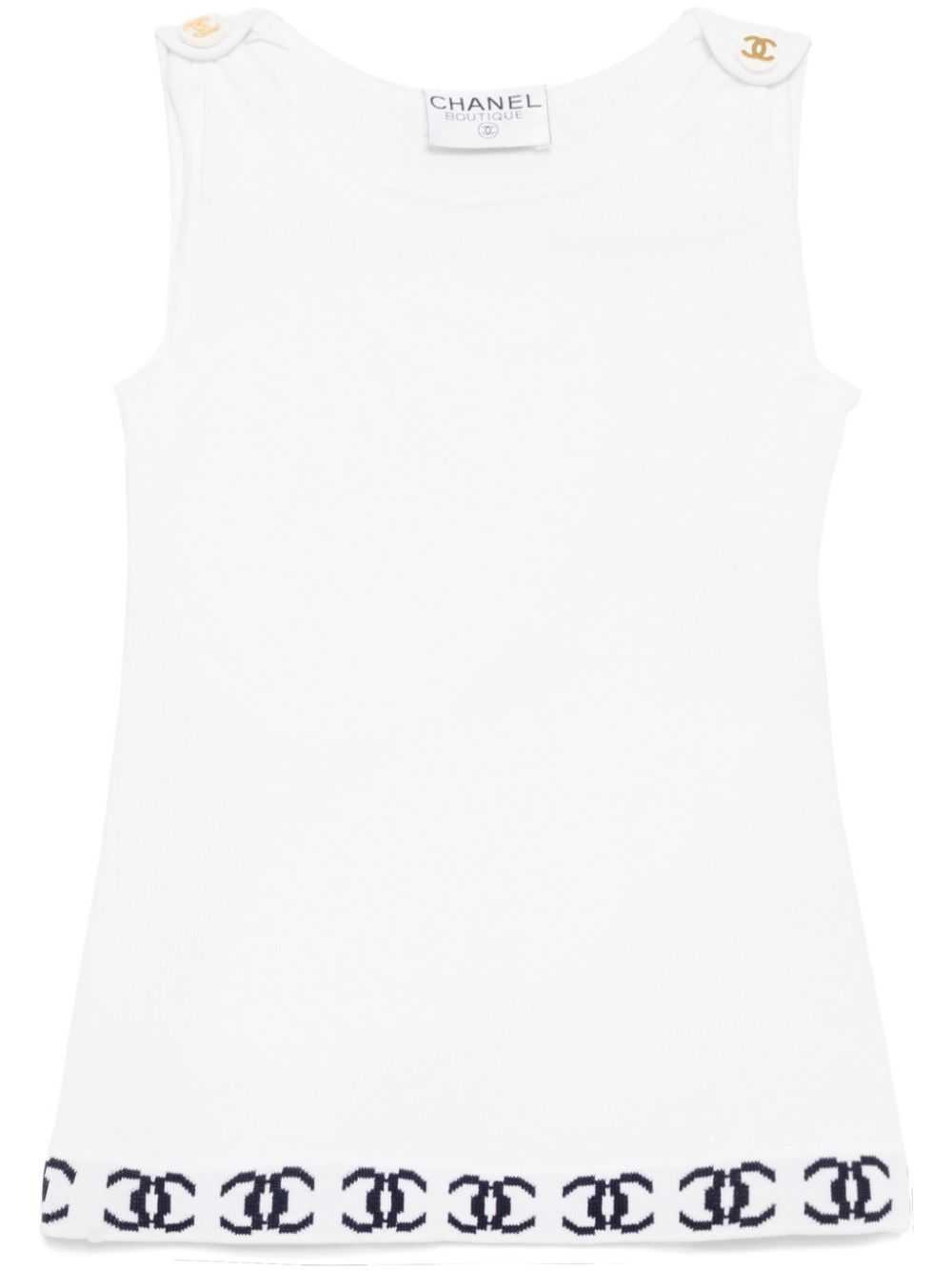 CHANEL Pre-Owned 1990-2000s sleeveless top - White - image 1