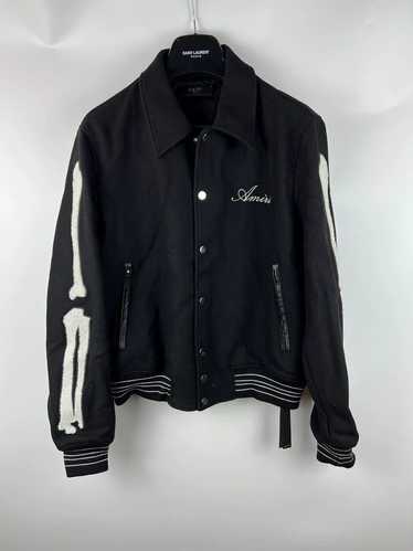 Amiri Amiri new black wool bone baseball uniform j