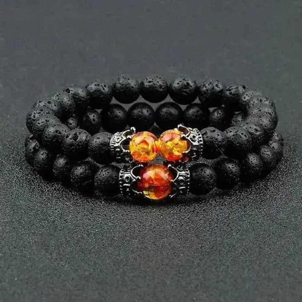 Bead Bracelet × Beads × Handmade Adjustable Black… - image 3