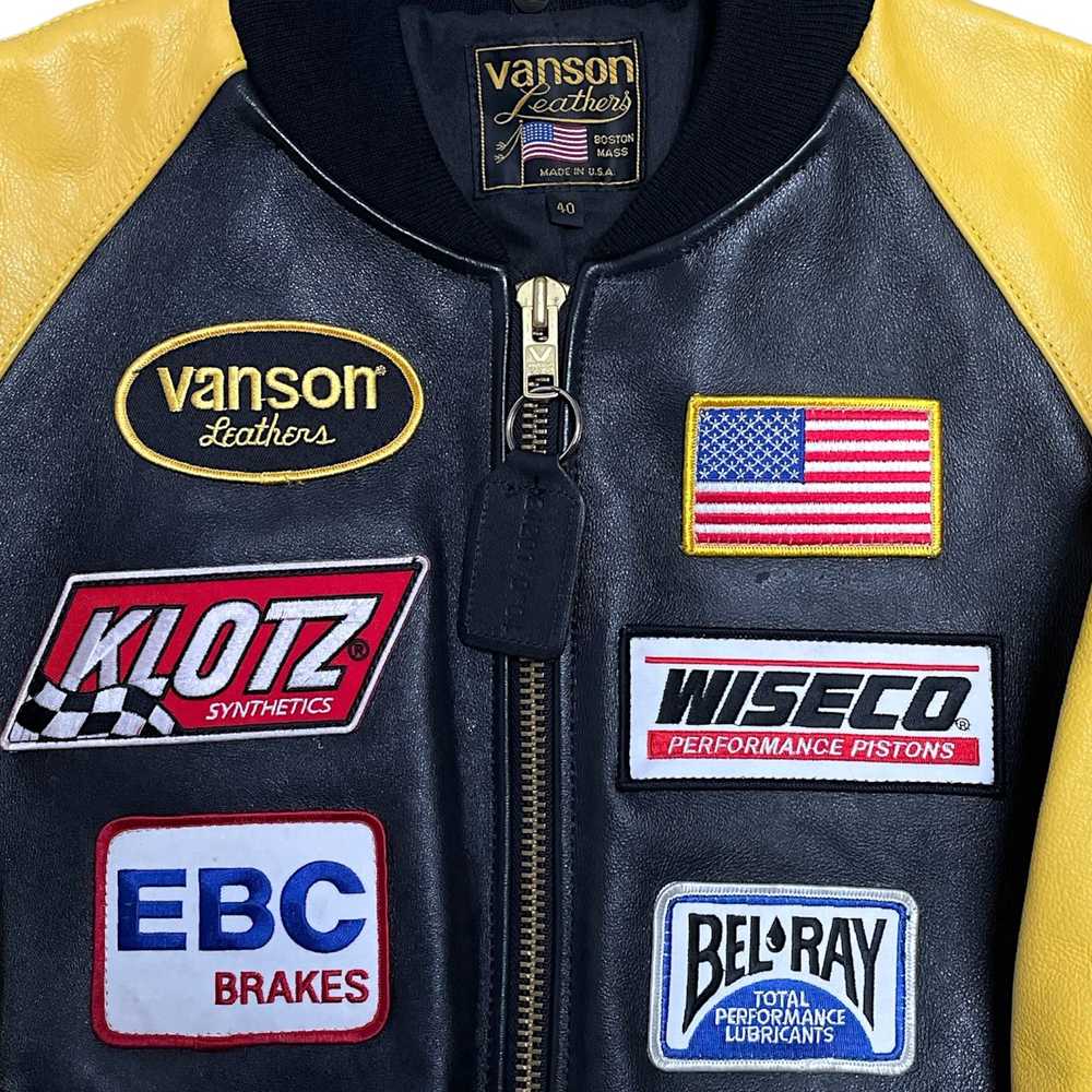 Vanson Leathers Leather Race Team Jacket Black Mu… - image 3