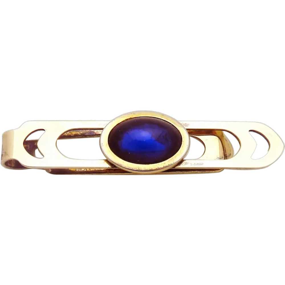 Vintage 12K Gold Filled Correct Quality Blue Cabo… - image 1