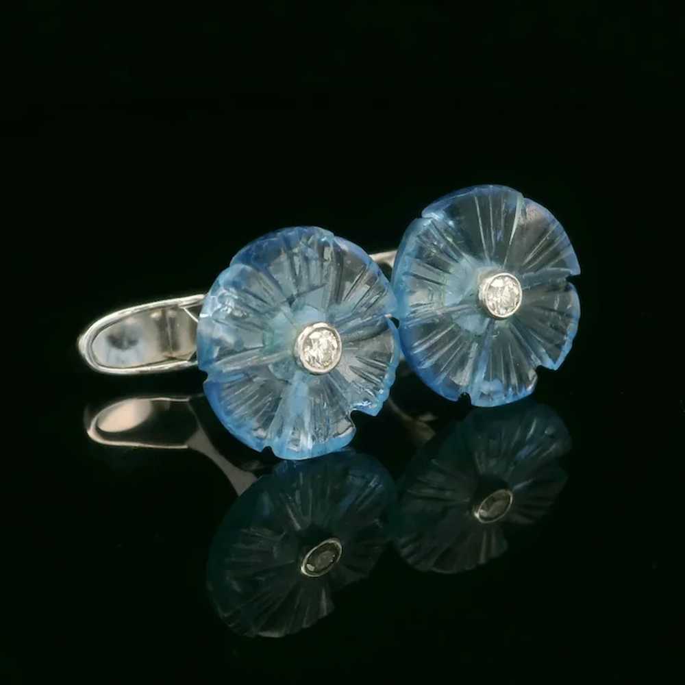 Vintage Sterling Silver Blue Stone Diamond Hand C… - image 6