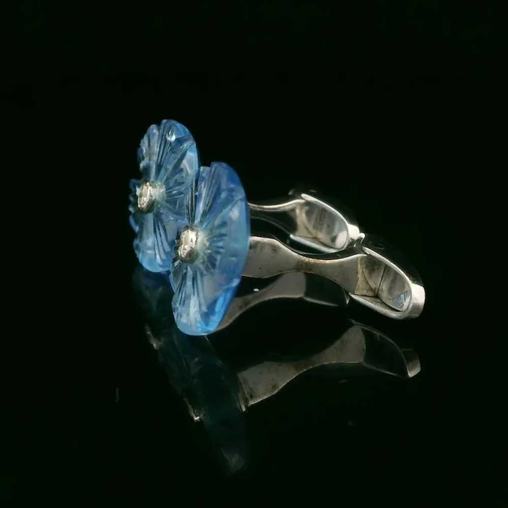 Vintage Sterling Silver Blue Stone Diamond Hand C… - image 8