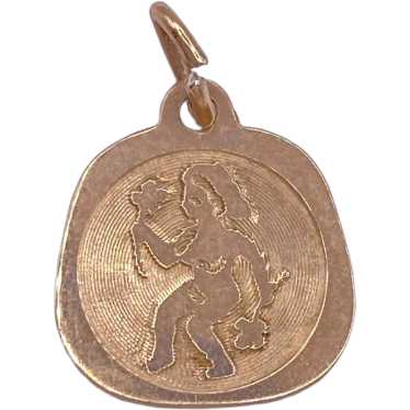 Virgo Vintage Zodiac Charm 14K Gold