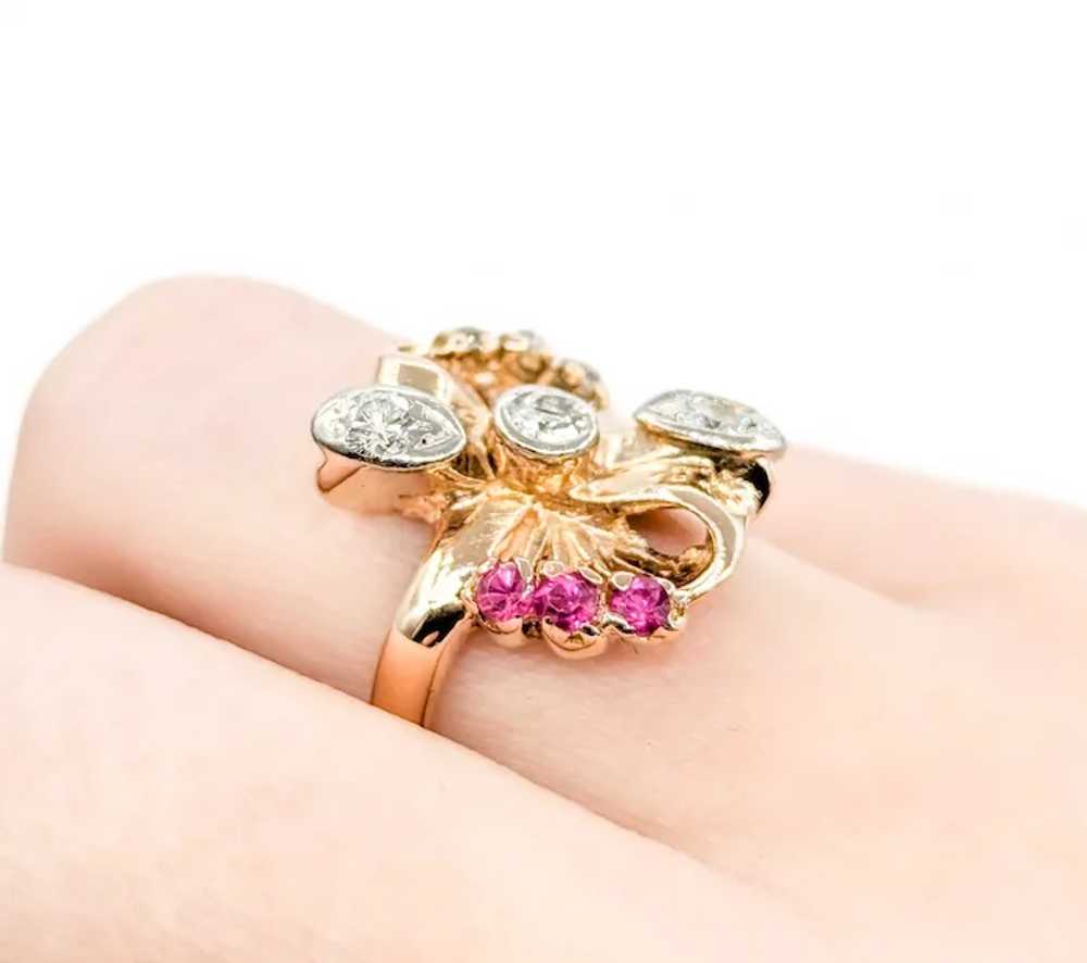 Antique Ruby & Diamond Ring in 14k Rose Gold - image 7