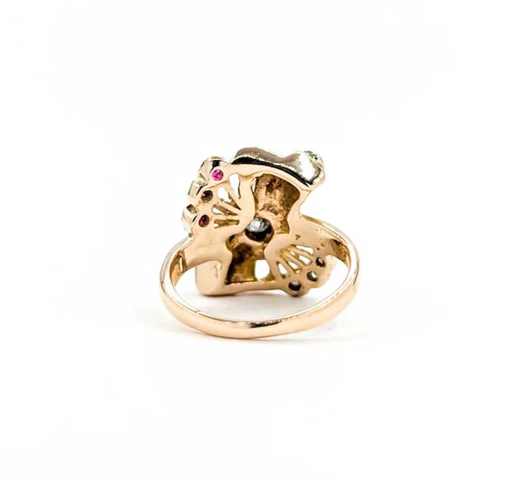 Antique Ruby & Diamond Ring in 14k Rose Gold - image 8