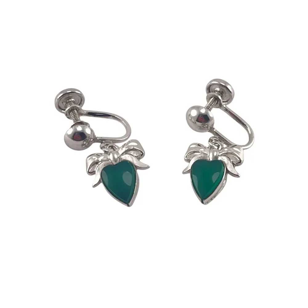 Marvel Sterling Silver Heart-Shaped Green Stone B… - image 2