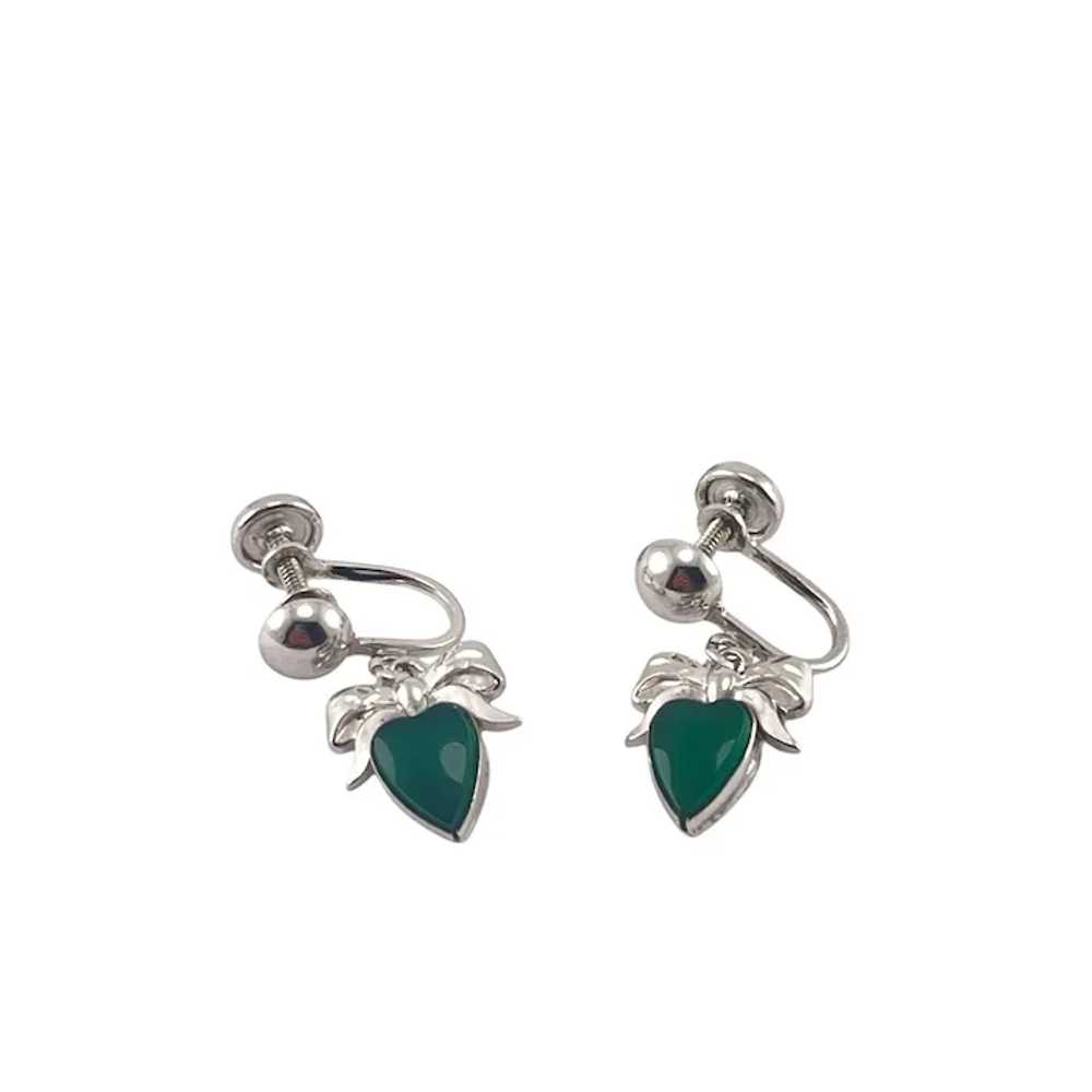 Marvel Sterling Silver Heart-Shaped Green Stone B… - image 4