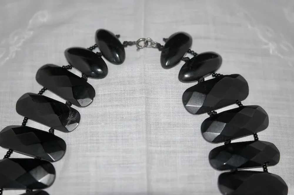 Antique Faceted Whitby Jet Collar Necklace Victor… - image 4