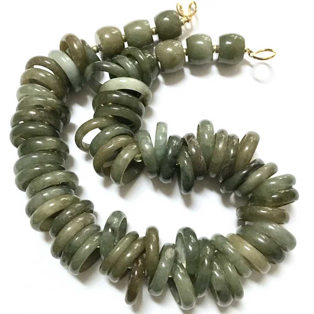 Green Gemstone Choker Necklace Mottled Polished - image 7