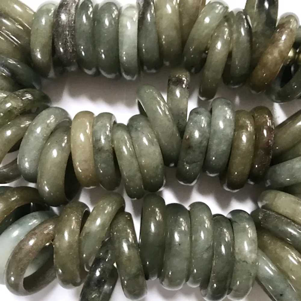 Green Gemstone Choker Necklace Mottled Polished - image 9