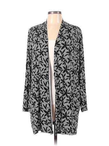 Lands' End Women Silver Cardigan L