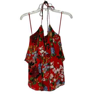 Alice + Olivia Alice + Olivia M Red Floral Halter 