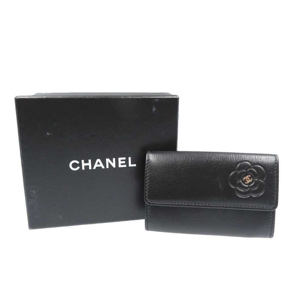 CHANEL Card Case leather black Camelia - image 3