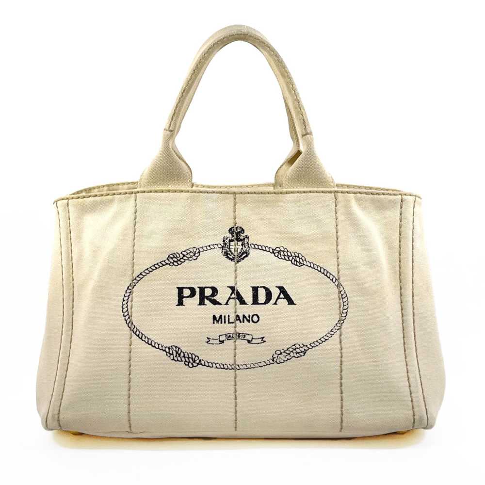 PRADA Tote Bag canvas white Canapa M - image 1