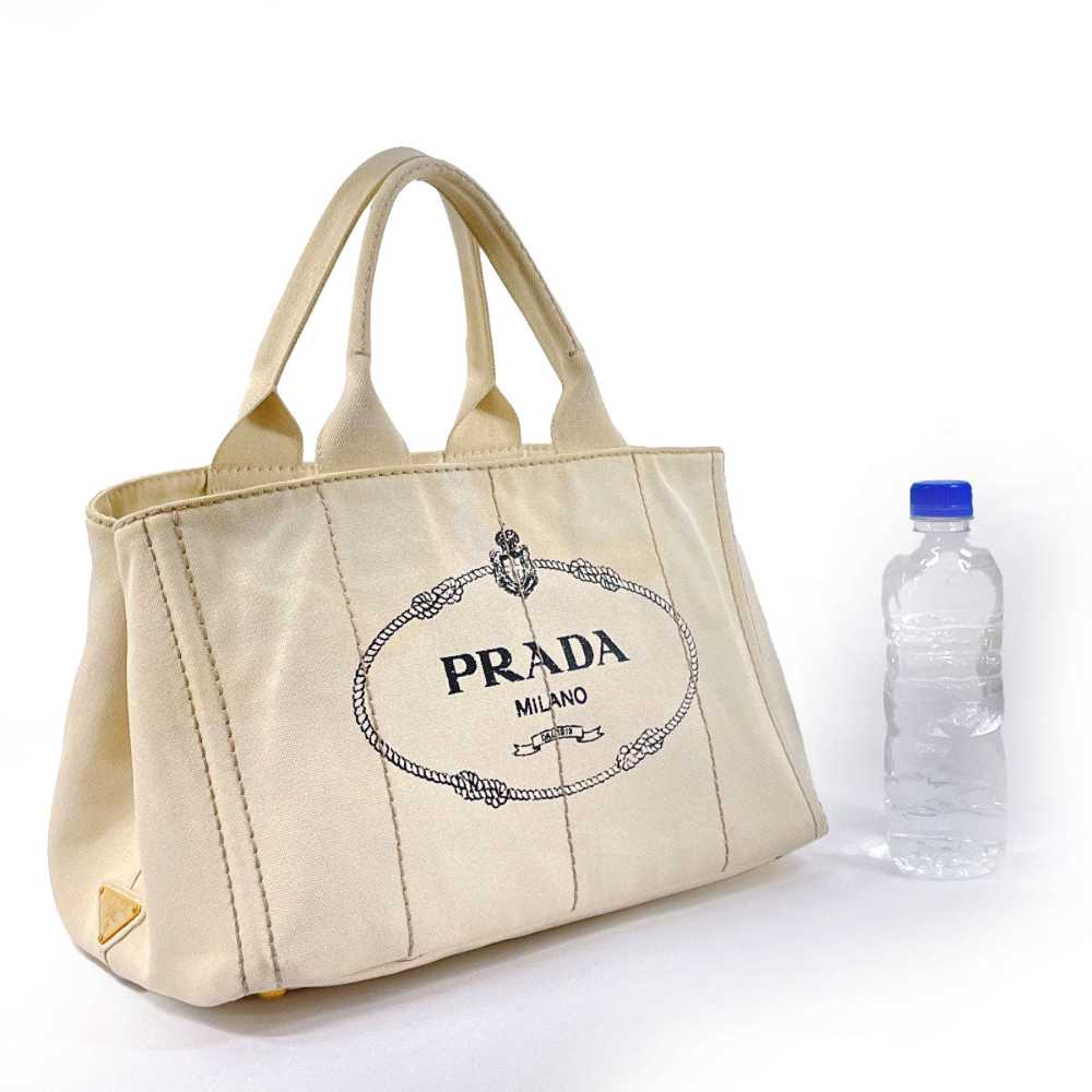 PRADA Tote Bag canvas white Canapa M - image 2