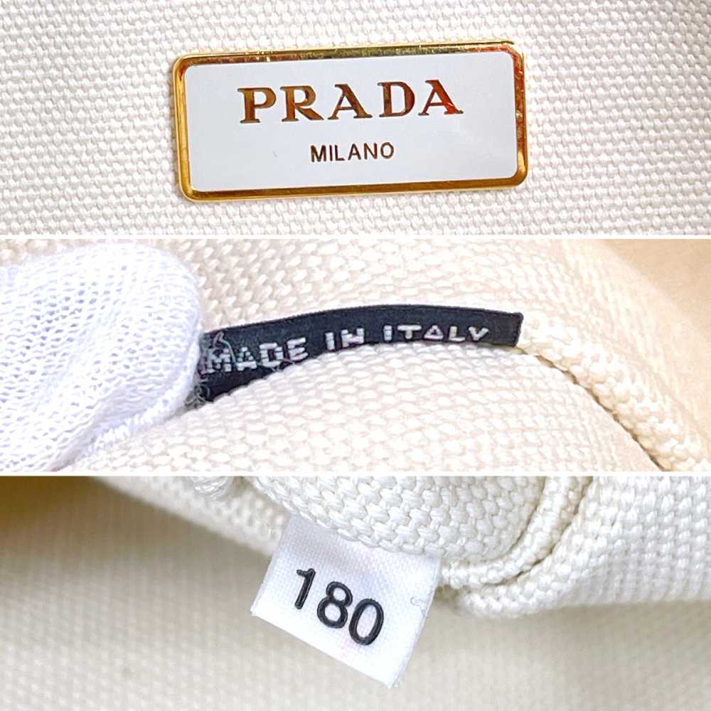 PRADA Tote Bag canvas white Canapa M - image 9