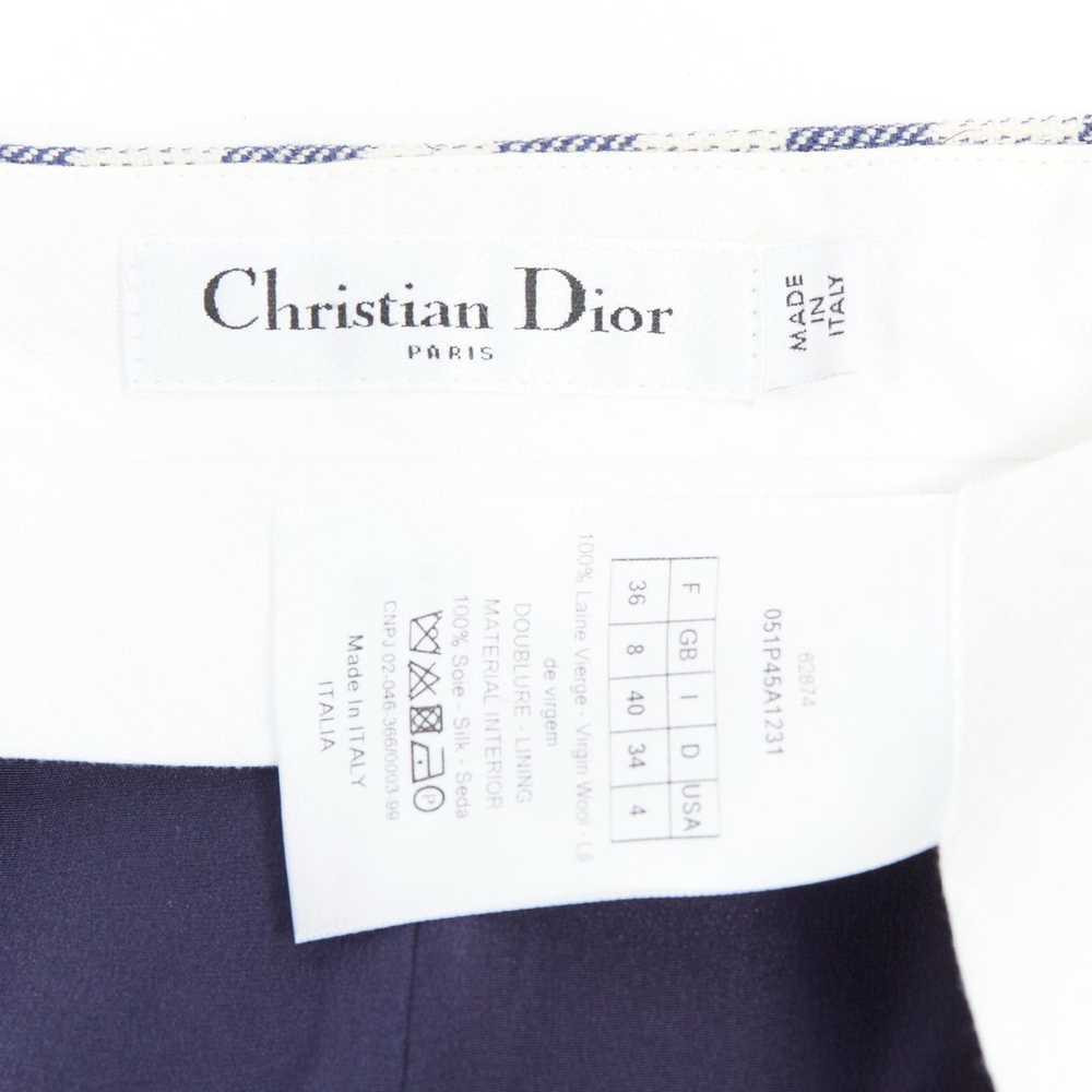 Dior DIOR 100% virgin wool blue cream check mini … - image 8