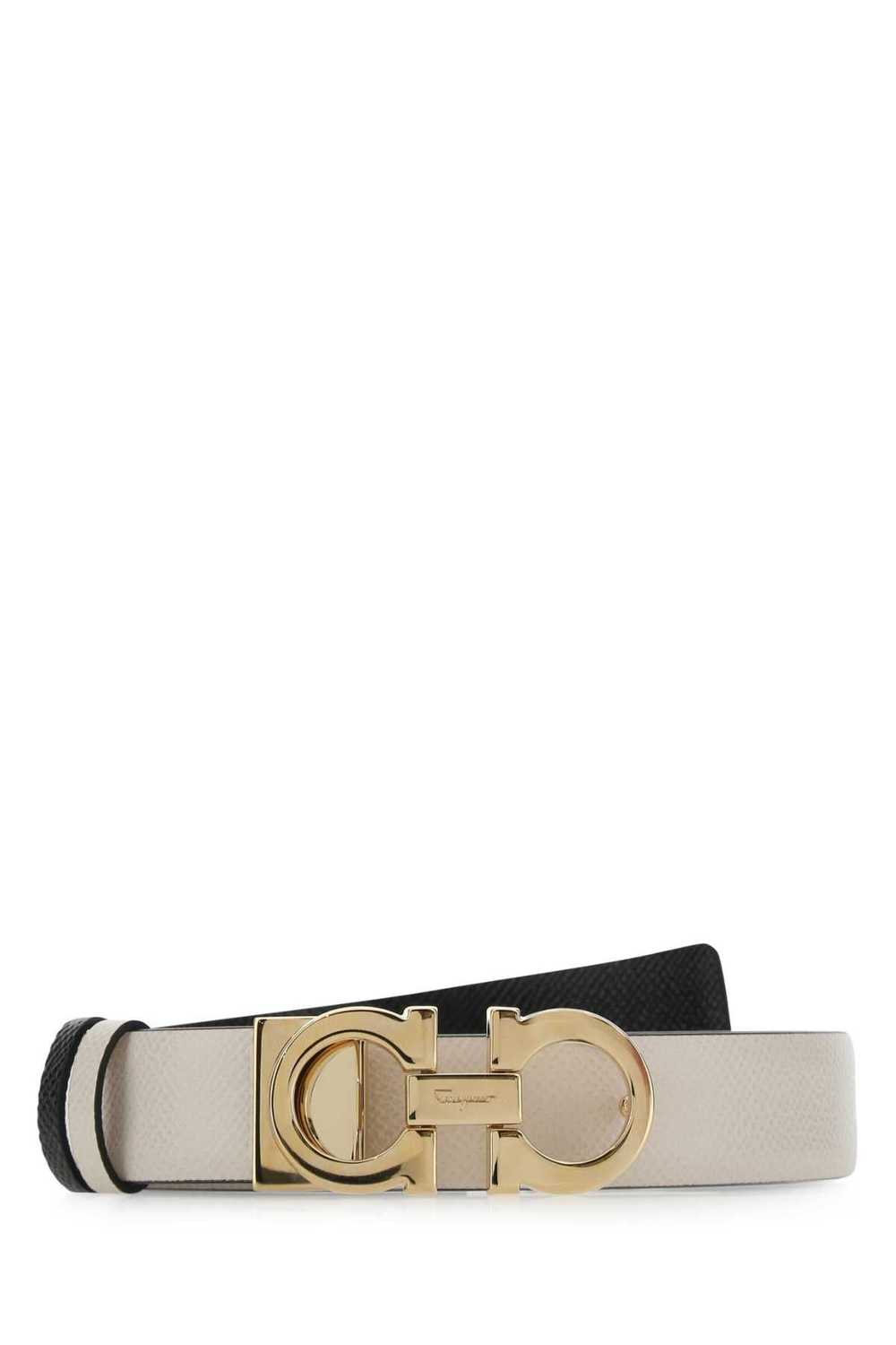 Salvatore Ferragamo Ivory Leather Reversible Belt - image 1