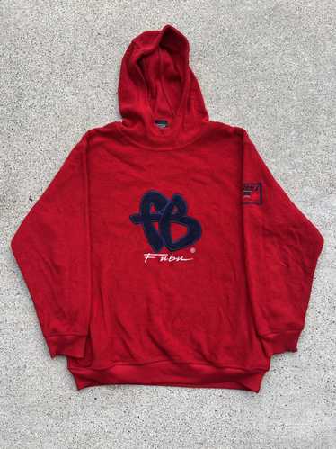 Fubu 1990s Vintage Red Fubu “FB” Fleece Pullover H