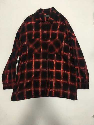 Amiri Amiri black and red glitter plaid shirt