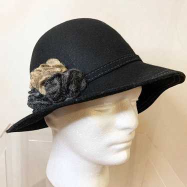 Other Black Fedora Hat with Flower