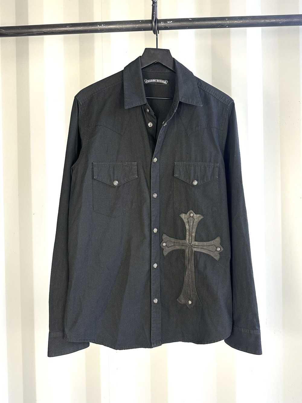 Chrome Hearts Oversize Cross Patch Button Shirt - image 1