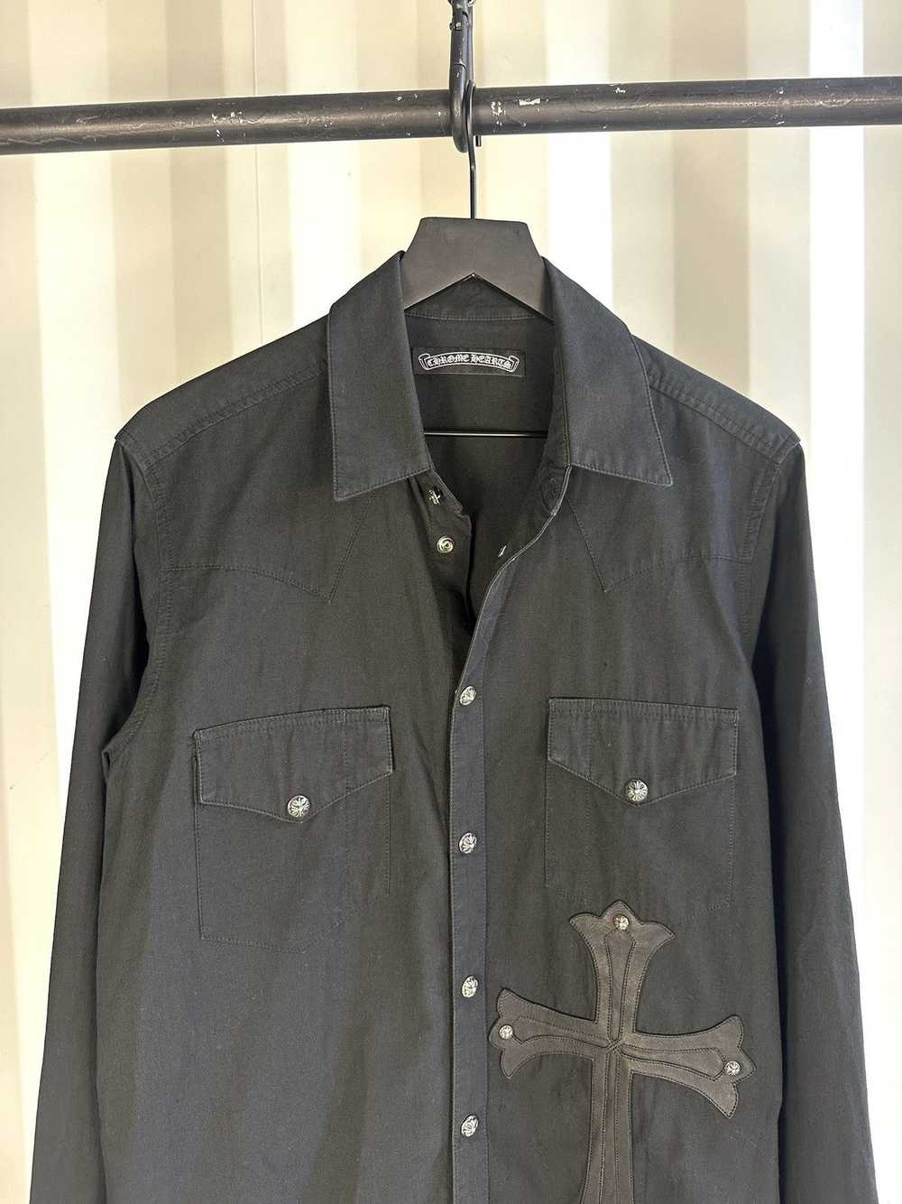 Chrome Hearts Oversize Cross Patch Button Shirt - image 2