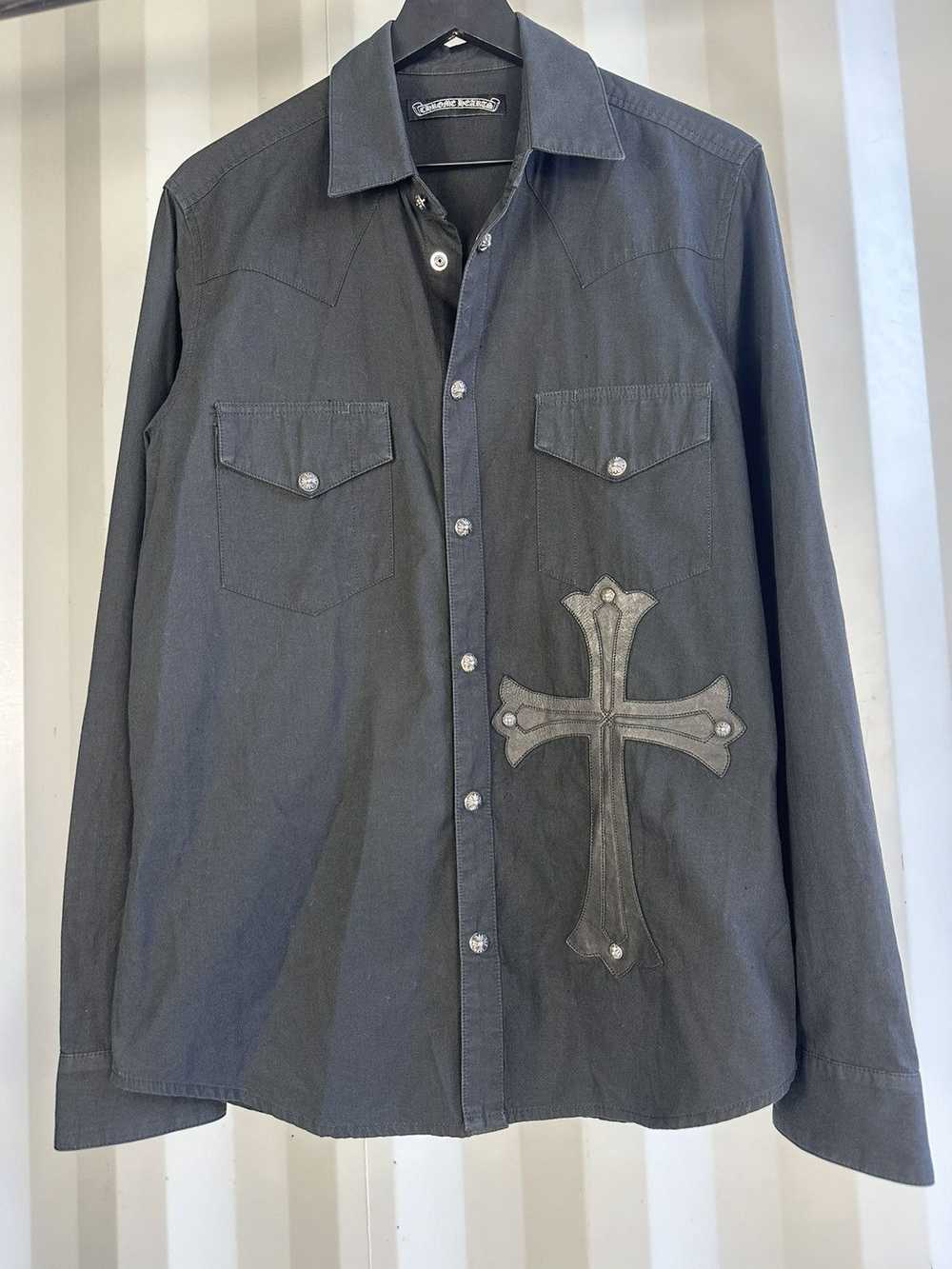 Chrome Hearts Oversize Cross Patch Button Shirt - image 4