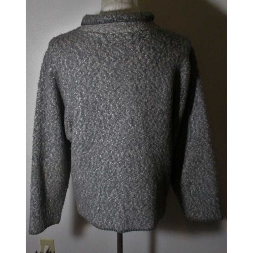 Vintage Gray Mock Neck Fleece Sweater for Women b… - image 5