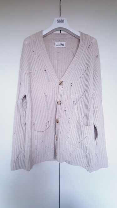 Maison Margiela Distressed Knit Wool Cardigan