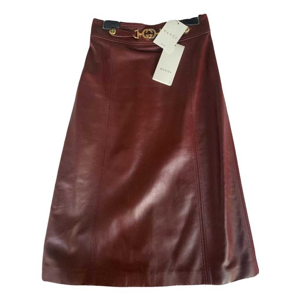 Gucci Leather mid-length skirt - image 1