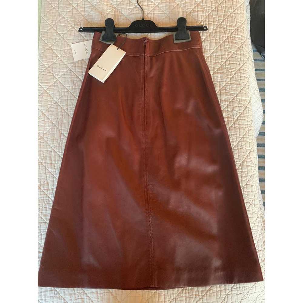 Gucci Leather mid-length skirt - image 6