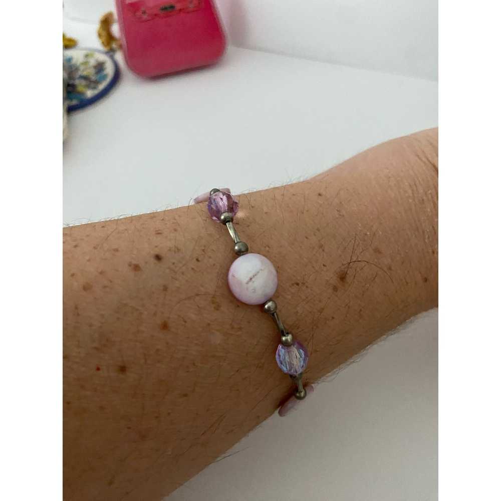 Handmade Light purple mother of pearl shell brace… - image 2