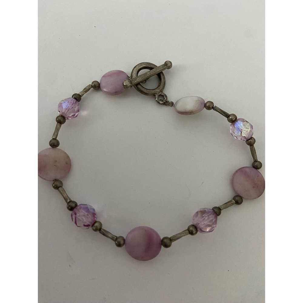 Handmade Light purple mother of pearl shell brace… - image 4