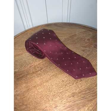 Wembley Wembley Vintage Burgundy Silk Polka Dot M… - image 1