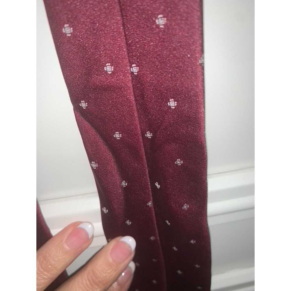 Wembley Wembley Vintage Burgundy Silk Polka Dot M… - image 5