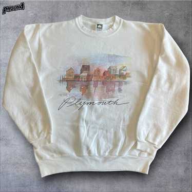 Rare Vtg Plymouth NEW HAMPSHIRE Fall Sz L Sweatsh… - image 1