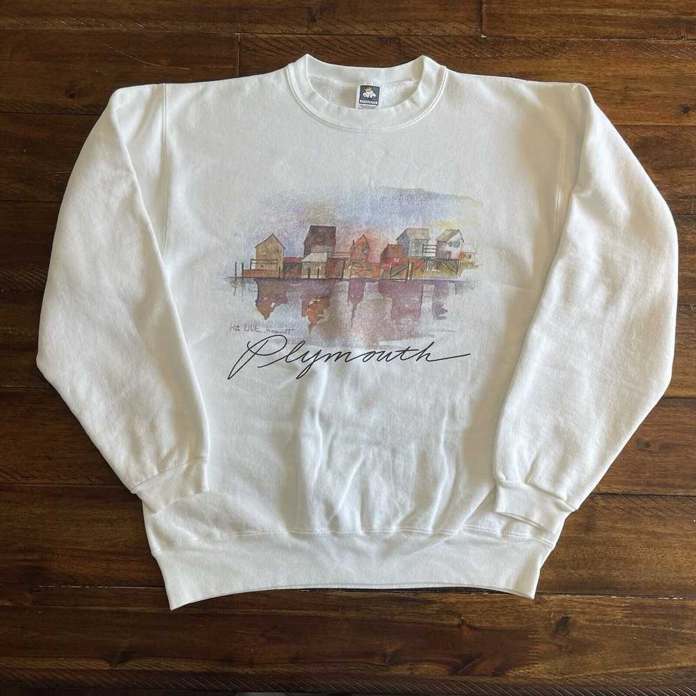 Rare Vtg Plymouth NEW HAMPSHIRE Fall Sz L Sweatsh… - image 2