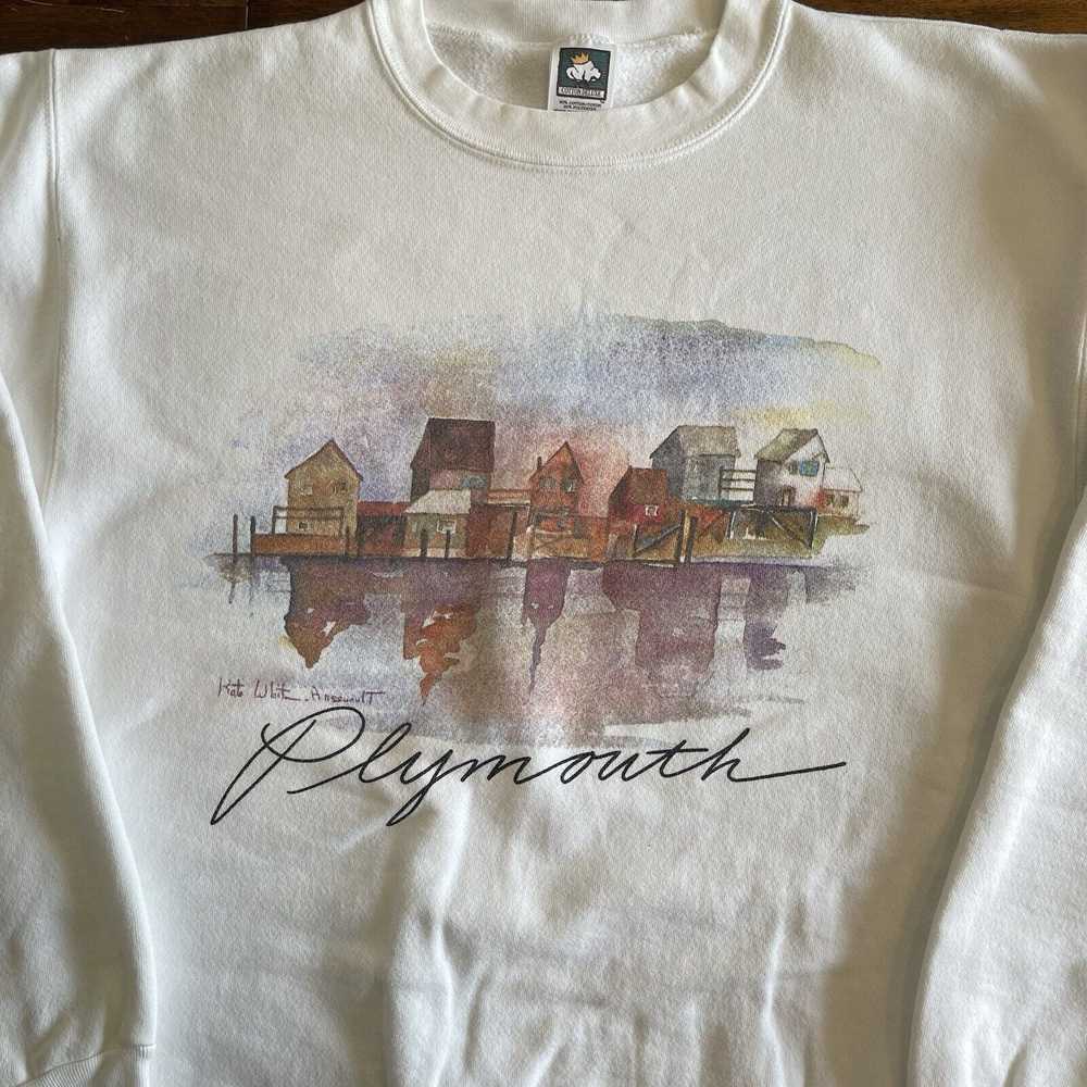 Rare Vtg Plymouth NEW HAMPSHIRE Fall Sz L Sweatsh… - image 3